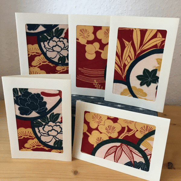 Grußkarte aus Kimono-Seide – Bild 5
