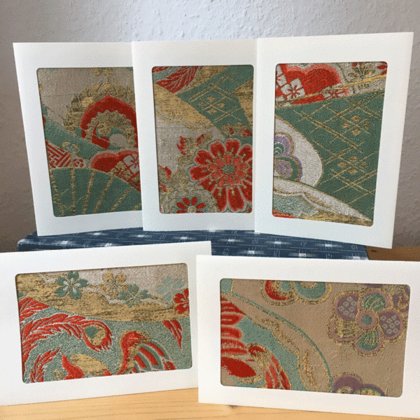 Grußkarte aus Kimono-Seide – Bild 4