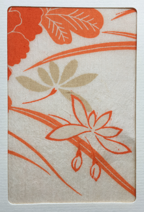 Grußkarte aus Kimono-Seide